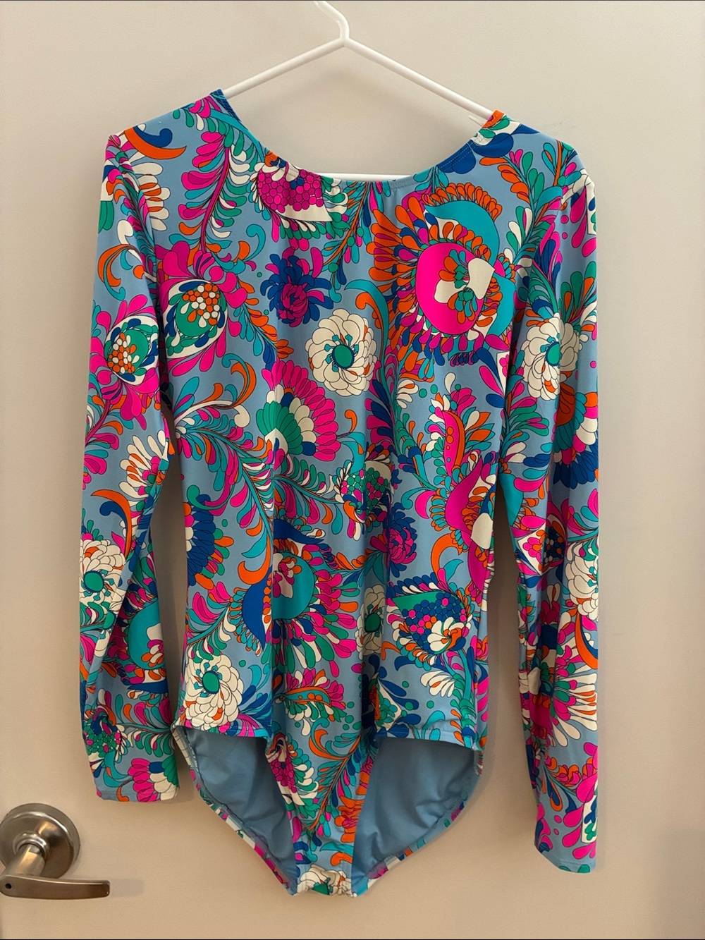 Kate Spade rash guard Long-Sleeve Floral Print Swimsuit XL